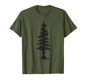 Evergreen Tree and Hiker Silhouette T-Shirt