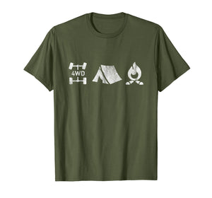 4WD Overland Explorer Tee 4x4 Tent Camp Fire T-Shirt