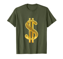 Load image into Gallery viewer, Metallic Gold Money Sign Dollar Bills Moolah T- Shirt
