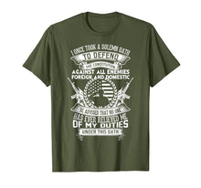 Load image into Gallery viewer, AMERICAN Oath Defend The Constitution Army Veteran T-Shirt
