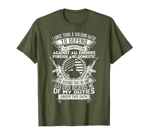 AMERICAN Oath Defend The Constitution Army Veteran T-Shirt