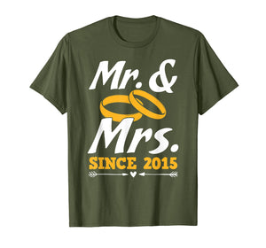 Mr. & Mrs. Since 2015 Wedding Anniversary Couple Gift Shirt
