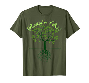 Rooted In Christ Tshirt Christian Cross Faith Jesus Shirt