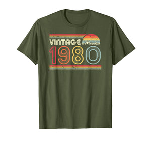 1980 Vintage T Shirt, Birthday Gift Tee. Retro Style Shirt.