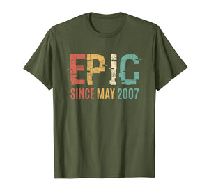 Epic Since May 2007 12th Bday 12 Year Old Tshirt Gift