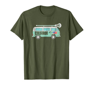 Colorado Retro Hippie Van State Lacrosse Lax T-Shirt