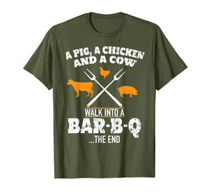 A Pig A Chicken And A Cow Funny BBQ T-Shirt BBQ Joke Shirt