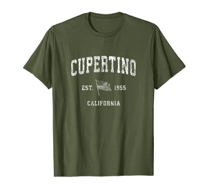 Cupertino California CA T-Shirt Vintage US Flag Sports Tee