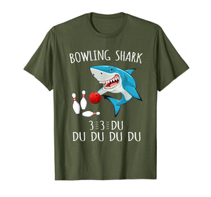 bowling Shark 3 Du Du Du Funny Shark bowling T-shirt