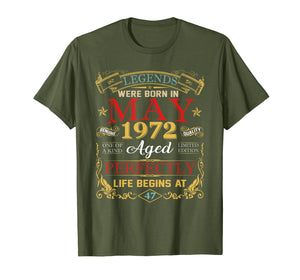 Legends Were Born In May 1972 47th Birthday Gift T-Shirt