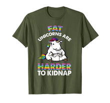 Load image into Gallery viewer, Fat Unicorns Are Harder To Kidnap Funny Unicorn T-shirt
