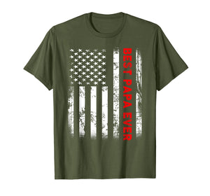 Best Papa Ever American Flag Tshirt Gifts For Dad Father