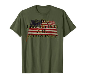 D-Day June 6th 1944 75th Anniversary Commemorative 48 Star  T-Shirt