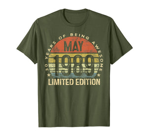 Born May 1989 Limited Edition T-Shirt 30th Birthday Gifts
