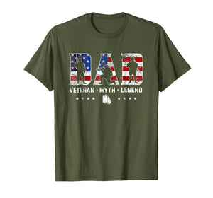 Mens Dad Veteran Myth Legend T-Shirt Proud Veteran Dad Shirt