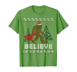 Christmas Sasquatch Santa Bigfoot Believe Yeti Xmas Gift Tee T-Shirt