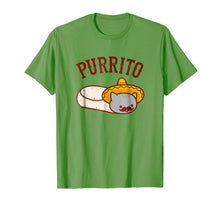 Load image into Gallery viewer, Cat T-Shirt: Mexican PURRITO - Mustache &amp; Sombrero
