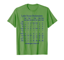 Load image into Gallery viewer, Latin Noun Declension Chart T-Shirt for Classical Education
