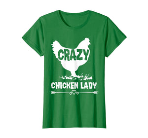 Womens Crazy Chicken Lady,Funny Farmer / Farming T-Shirt