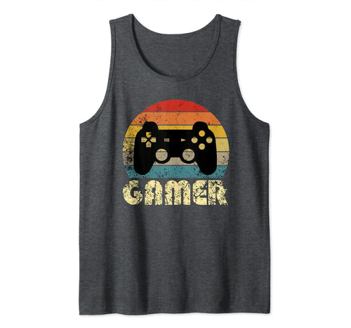 Vintage Retro Gamer Video Game Player Boys Teens Men Gift Tank Top