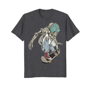 Skateboard Extreme Sports Skaters Skull Skeleton T- Shirt