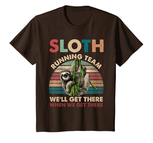 Vintage Sloth Running Team We'll Get There Funny Sloth Shirt