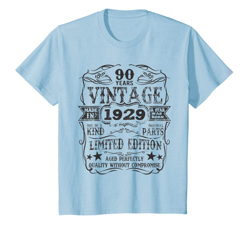 Made In 1929 90 Years Old Vintage 90th Birthday Gift T-Shirt