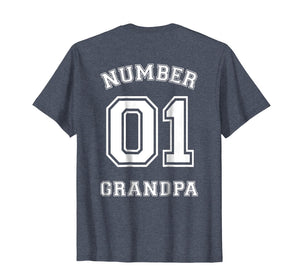 Mens Number 1 GRANDPA Sports Jersey Style T-Shirt