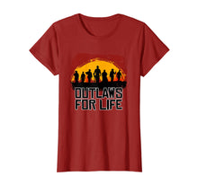 Load image into Gallery viewer, Outlaws For Life Tshirt Red Sunset Cowboys Redemptions RDR2
