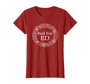 Red For Education Red For Ed Teachers Protest T Shirt LA Men