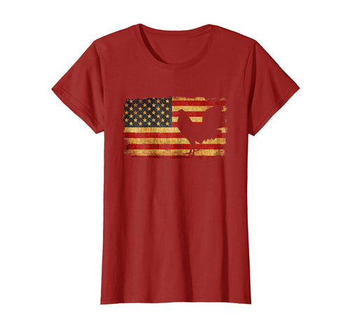 Vintage US Flag Cock Fight T Shirt