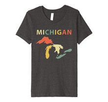 Load image into Gallery viewer, Michigan Great Lakes Shirt. Retro Vintage Colors T-Shirt Tee
