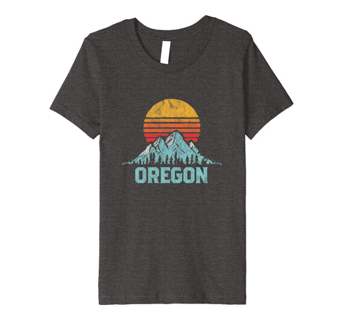 Vintage Oregon Retro Distressed Mountains Ski Tee