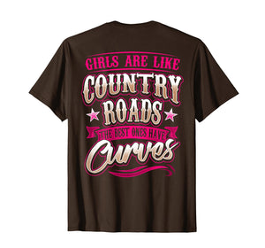 Curvy Girl Gift TShirt Dirt Road Country Western Cowgirl