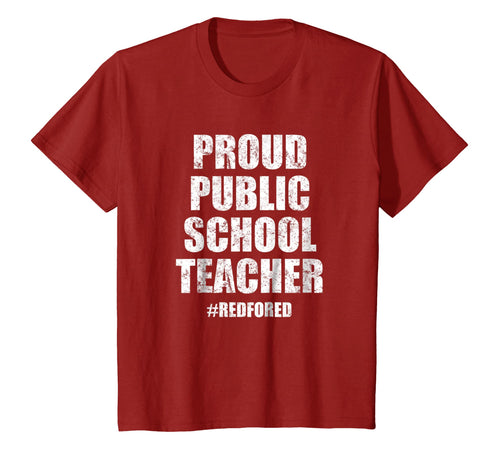 Vintage Proud Public School Teacher Red For Ed T-Shirt