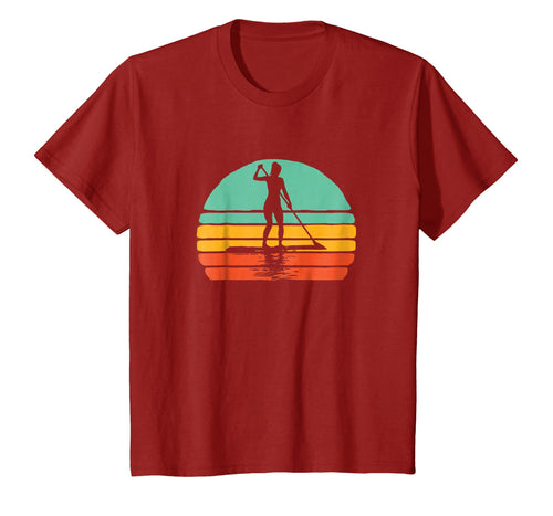 Vintage Woman on SUP Stand Up Paddleboard Retro Shirt