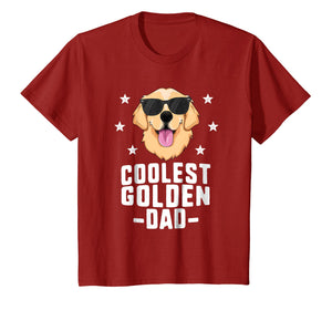 Coolest Golden Dad T-Shirt for Men Retriever New Dog Owner