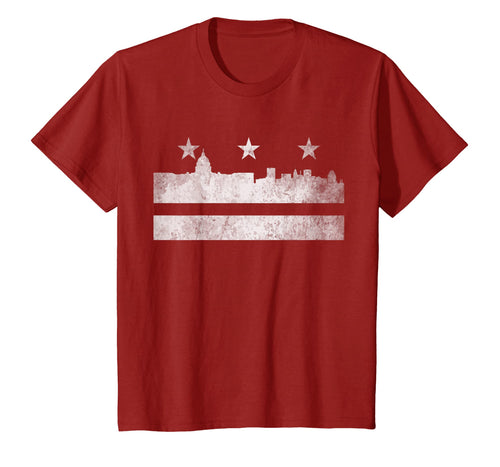 Washington DC Flag USA T-Shirt Vintage Cities Skyline Shirt