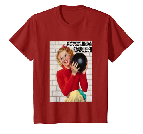 Vintage Retro Womens Bowling Queen T-shirt