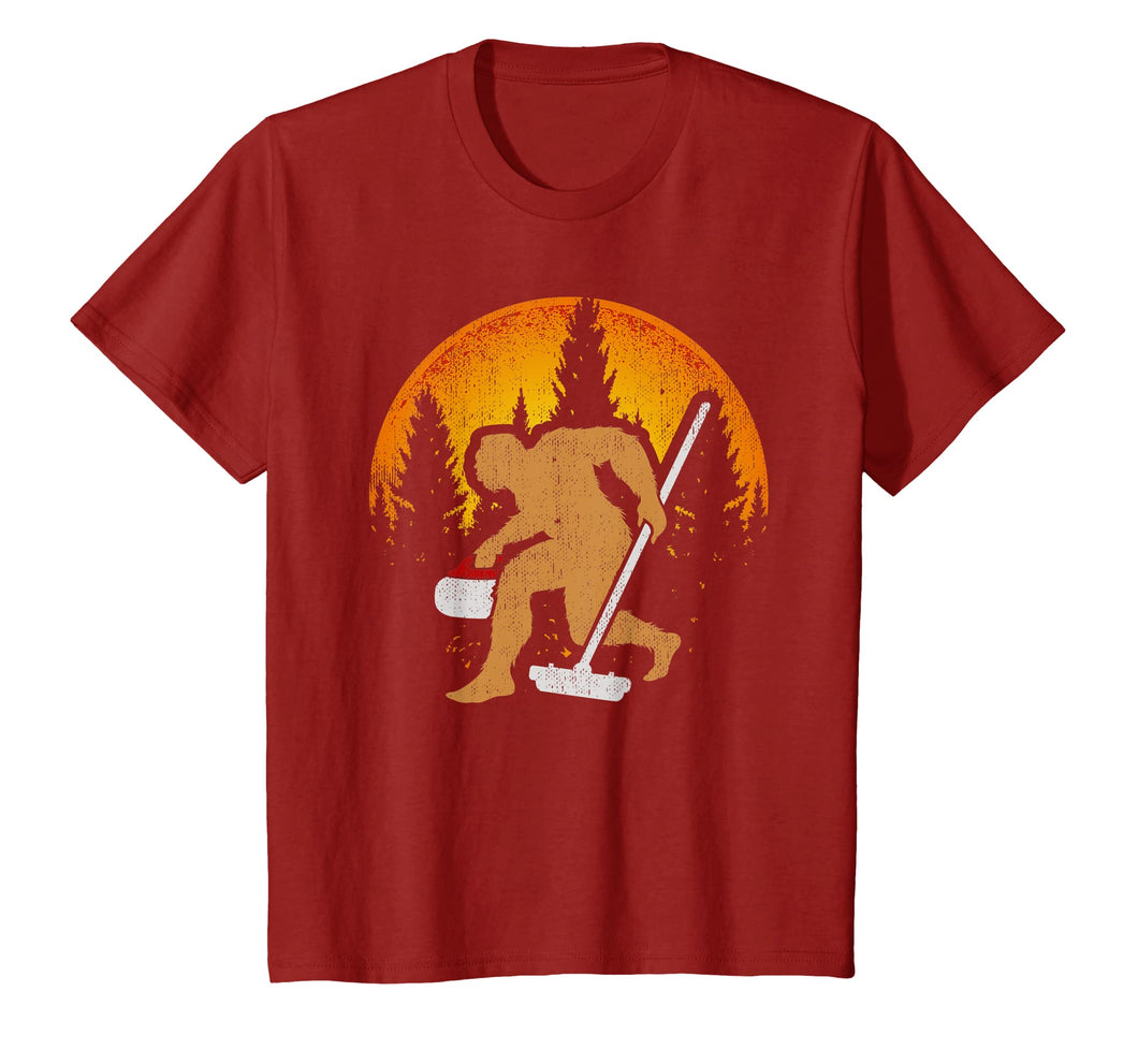 Curling Bigfoot T-Shirt, Funny Cute Winter Sport Gift Idea
