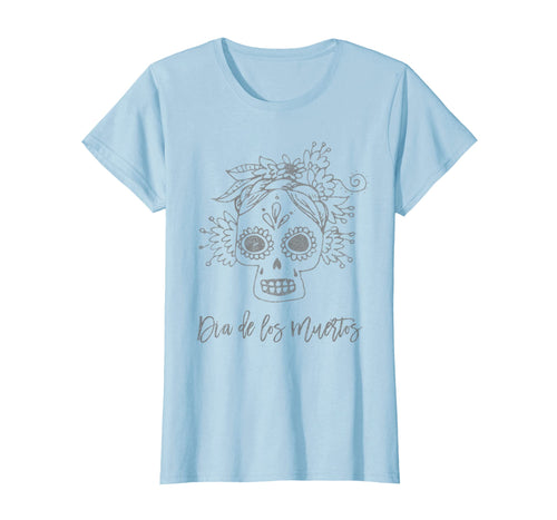 Womens Vintage Sugar Skull Shirt Tee Distressed Dia De Los Muertos