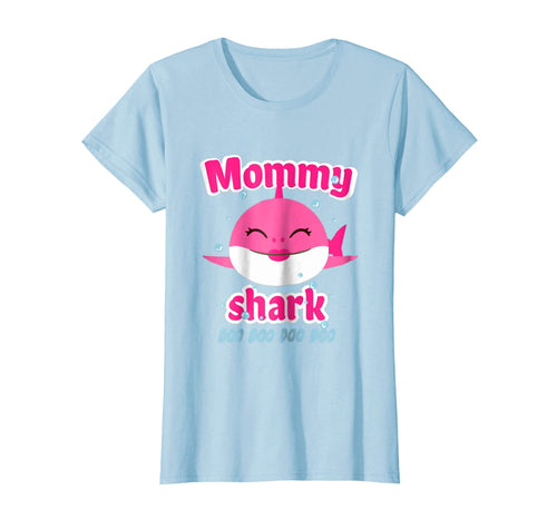 Womens Mommy Shark Doo Doo Shirt Funny Vintage Mother's Gift Tee