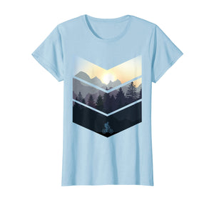 Chevron Herringbone Style Mountain Bike Nature Lover Tee