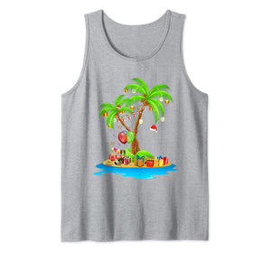 Christmas Palm Tree Tropical Xmas Coconut Lights Pajama Tank Top