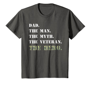 Dad The Man Myth USA Veterans Day Camouflage Gift Shirt
