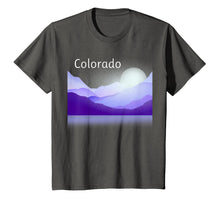 Load image into Gallery viewer, Colorado Mountain Scene T-Shirt Shades of Purple
