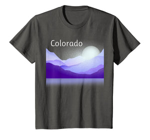 Colorado Mountain Scene T-Shirt Shades of Purple