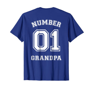 Mens Number 1 GRANDPA Sports Jersey Style T-Shirt