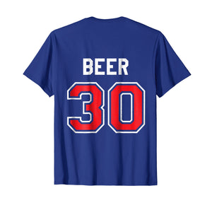 Beer 30 Athlete Uniform Jersey Funny Gag Gift T-Shirt