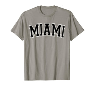 Miami T Shirt - Varsity Style Black Text